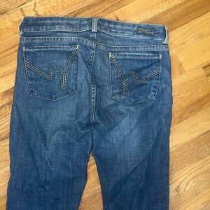 Citizen jeans ,Mid-rise, medium blue wash, size 27  flare stretch jeans